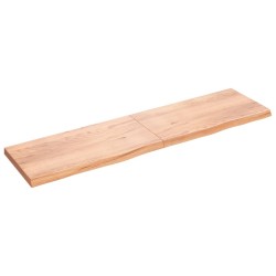 vidaXL Tablero mesa madera roble tratada marrón claro 200x50x(2-6) cm