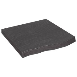 vidaXL Tablero mesa madera roble tratada gris oscuro 60x60x(2-6) cm