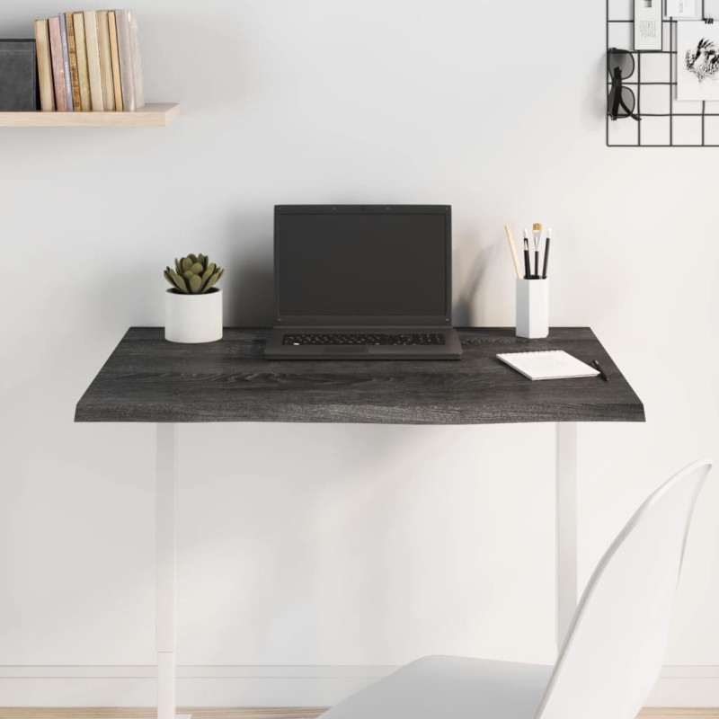 vidaXL Tablero de mesa madera de roble tratada gris oscuro 80x60x2 cm vidaXL Tablero de mesa madera de roble tratada gris oscuro 80x60x2 cm