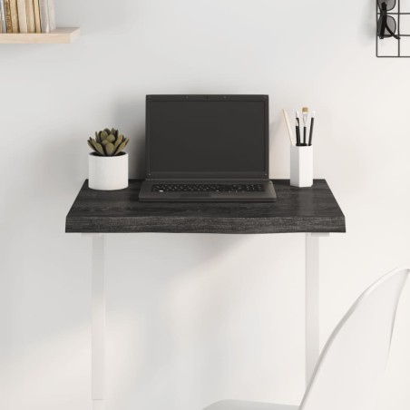 vidaXL Tablero mesa madera roble tratada gris oscuro 60x40x(2-4) cm