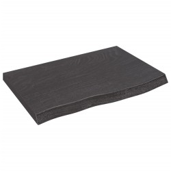 vidaXL Tablero mesa madera roble tratada gris oscuro 60x40x(2-4) cm
