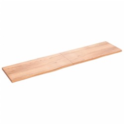 vidaXL Tablero mesa madera roble tratada marrón claro 220x50x(2-4) cm