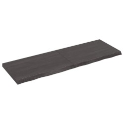 vidaXL Tablero mesa madera roble tratada gris oscuro 120x40x(2-4) cm