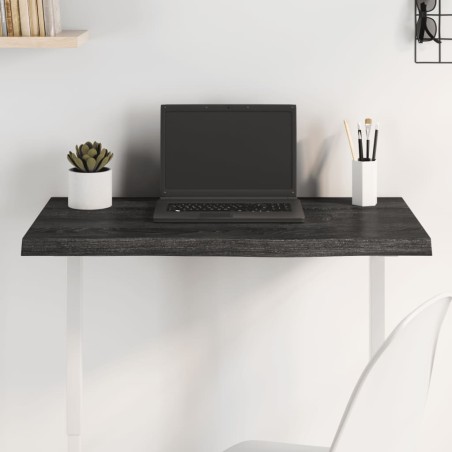 vidaXL Tablero mesa madera roble tratada gris oscuro 80x40x(2-4) cm