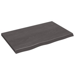 vidaXL Tablero mesa madera roble tratada gris oscuro 80x50x(2-4) cm