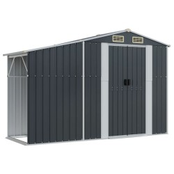 vidaXL Cobertizo de jardín acero galvanizado antracita 277x93x179 cm