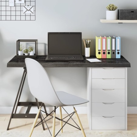 vidaXL Tablero mesa madera roble tratada gris oscuro 120x50x(2-4) cm