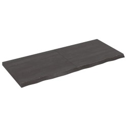 vidaXL Tablero mesa madera roble tratada gris oscuro 120x50x(2-4) cm