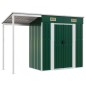 vidaXL Cobertizo jardín tejado alargado acero verde 277x110,5x181 cm vidaXL Cobertizo jardín tejado alargado acero verde 277x110,5x181 cm