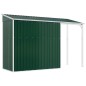 vidaXL Cobertizo jardín tejado alargado acero verde 277x110,5x181 cm vidaXL Cobertizo jardín tejado alargado acero verde 277x110,5x181 cm