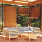 vidaXL Juego de muebles de jardín 7 pzas y cojines madera de pino gris vidaXL Juego de muebles de jardín 7 pzas y cojines madera de pino gris