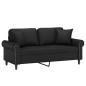 vidaXL Sofá de 2 plazas con cojines cuero sintético negro 140 cm vidaXL Sofá de 2 plazas con cojines cuero sintético negro 140 cm