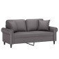 vidaXL Sofá de 2 plazas con cojines cuero sintético gris 140 cm vidaXL Sofá de 2 plazas con cojines cuero sintético gris 140 cm
