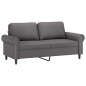 vidaXL Sofá de 2 plazas con cojines cuero sintético gris 140 cm vidaXL Sofá de 2 plazas con cojines cuero sintético gris 140 cm