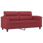 vidaXL Sofá de 2 plazas con cojines cuero sintético rojo tinto 140 cm vidaXL Sofá de 2 plazas con cojines cuero sintético rojo tinto 140 cm