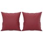 vidaXL Sofá de 2 plazas con cojines cuero sintético rojo tinto 140 cm vidaXL Sofá de 2 plazas con cojines cuero sintético rojo tinto 140 cm