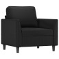 vidaXL Sillón con taburete cuero sintético negro 60 cm vidaXL Sillón con taburete cuero sintético negro 60 cm