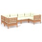 vidaXL Muebles de jardín 6 pzas y cojines madera de pino marrón miel vidaXL Muebles de jardín 6 pzas y cojines madera de pino marrón miel