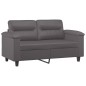 vidaXL Sofá de 2 plazas con cojines cuero sintético gris 120 cm vidaXL Sofá de 2 plazas con cojines cuero sintético gris 120 cm