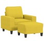 vidaXL Sillón con taburete tela amarillo claro 60 cm vidaXL Sillón con taburete tela amarillo claro 60 cm