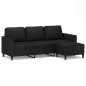 vidaXL Sofá de 3 plazas con taburete cuero sintético negro 180 cm vidaXL Sofá de 3 plazas con taburete cuero sintético negro 180 cm
