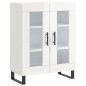 vidaXL Aparador alto madera contrachapada blanco brillo 69,5x34x180 cm