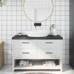 vidaXL Encimera baño madera maciza tratada gris oscuro 120x60x(2-6) cm