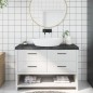 vidaXL Encimera baño madera maciza tratada gris oscuro 120x60x(2-6) cm vidaXL Encimera baño madera maciza tratada gris oscuro 120x60x(2-6) cm