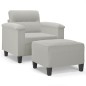 vidaXL Sillón con taburete tela de microfibra gris claro 60 cm vidaXL Sillón con taburete tela de microfibra gris claro 60 cm