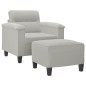 vidaXL Sillón con taburete tela de microfibra gris claro 60 cm vidaXL Sillón con taburete tela de microfibra gris claro 60 cm