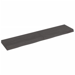 vidaXL Encimera baño madera maciza tratada gris oscuro 140x30x(2-6) cm