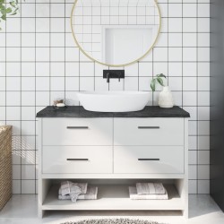 vidaXL Encimera baño madera maciza tratada gris oscuro 120x50x(2-4) cm