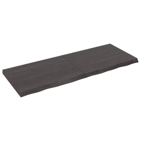 vidaXL Encimera baño madera maciza tratada gris oscuro 160x60x(2-6) cm