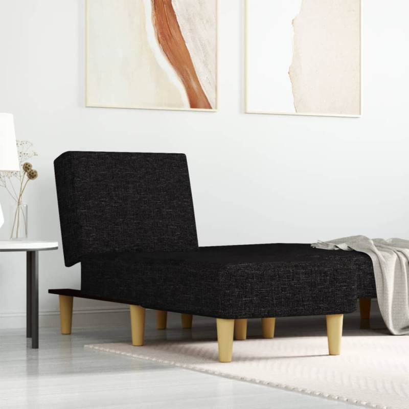 vidaXL Sofá diván de tela negro vidaXL Sofá diván de tela negro