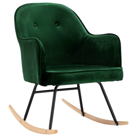 vidaXL Silla de comedor de terciopelo verde oscuro