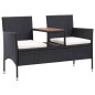 vidaXL Banco de jardín 2 plazas y mesita ratán sintético negro 143 cm vidaXL Banco de jardín 2 plazas y mesita ratán sintético negro 143 cm