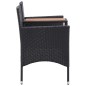vidaXL Banco de jardín 2 plazas y mesita ratán sintético negro 143 cm vidaXL Banco de jardín 2 plazas y mesita ratán sintético negro 143 cm