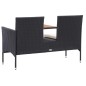 vidaXL Banco de jardín 2 plazas y mesita ratán sintético negro 143 cm vidaXL Banco de jardín 2 plazas y mesita ratán sintético negro 143 cm