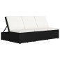 vidaXL Tumbona convertible con cojín de ratán sintético negro vidaXL Tumbona convertible con cojín de ratán sintético negro