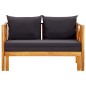 vidaXL Banco jardín 2 plazas con cojines madera maciza acacia 122 cm vidaXL Banco jardín 2 plazas con cojines madera maciza acacia 122 cm