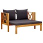 vidaXL Banco jardín 2 plazas con cojines madera maciza acacia 122 cm vidaXL Banco jardín 2 plazas con cojines madera maciza acacia 122 cm