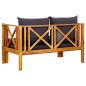 vidaXL Banco jardín 2 plazas con cojines madera maciza acacia 122 cm vidaXL Banco jardín 2 plazas con cojines madera maciza acacia 122 cm