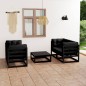 vidaXL Juego de muebles de jardín 5 pzas y cojines madera pino maciza
