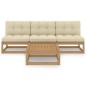 vidaXL Muebles de jardín 4 piezas con cojines de madera de pino maciza vidaXL Muebles de jardín 4 piezas con cojines de madera de pino maciza