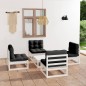 vidaXL Juego de muebles de jardín 5 pzas y cojines madera pino maciza vidaXL Juego de muebles de jardín 5 pzas y cojines madera pino maciza