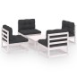 vidaXL Juego de muebles de jardín 5 pzas y cojines madera pino maciza vidaXL Juego de muebles de jardín 5 pzas y cojines madera pino maciza