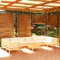 vidaXL Muebles de jardín 11 piezas cojines madera de pino color crema vidaXL Muebles de jardín 11 piezas cojines madera de pino color crema