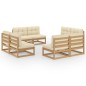 vidaXL Juego de muebles de jardín 8 pzas y cojines madera pino maciza