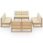vidaXL Juego de muebles de jardín 8 pzas y cojines madera pino maciza