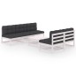 vidaXL Muebles de jardín 6 piezas con cojines de madera de pino maciza vidaXL Muebles de jardín 6 piezas con cojines de madera de pino maciza